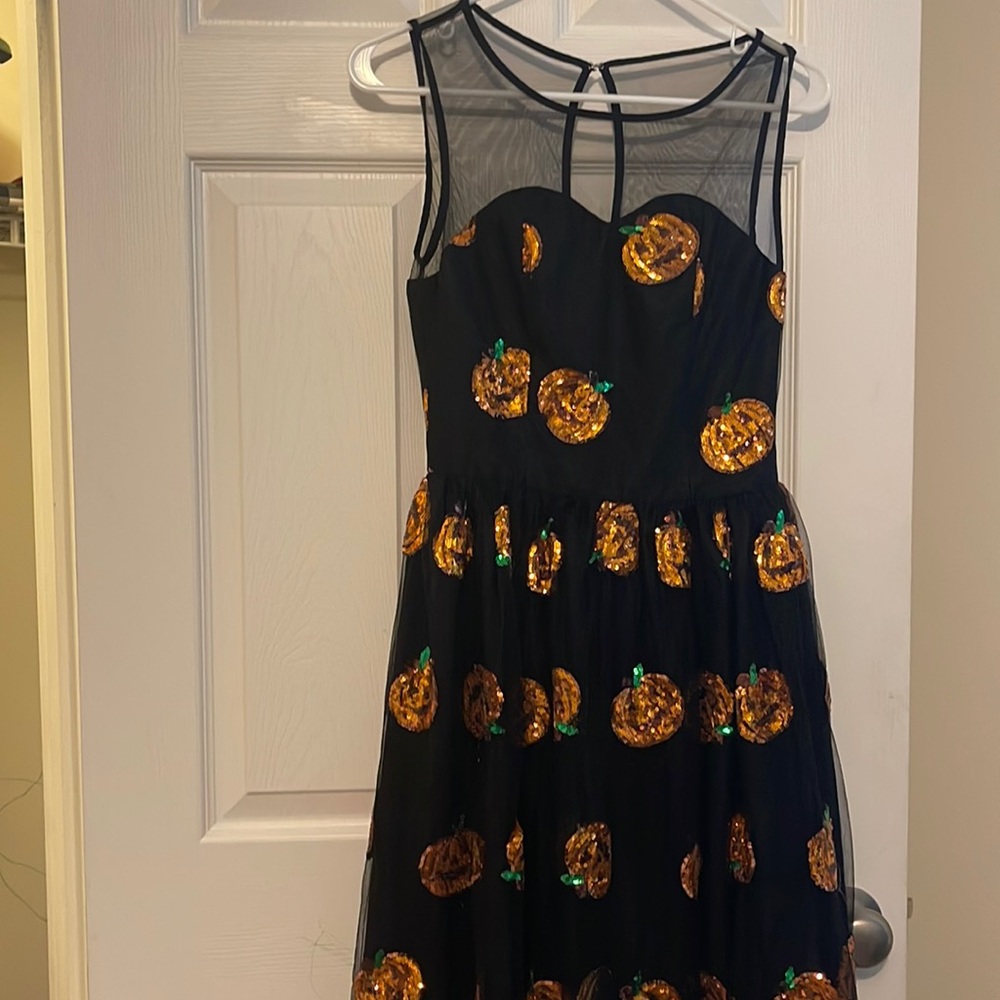 Halloween Pumpkin Sequin Dress